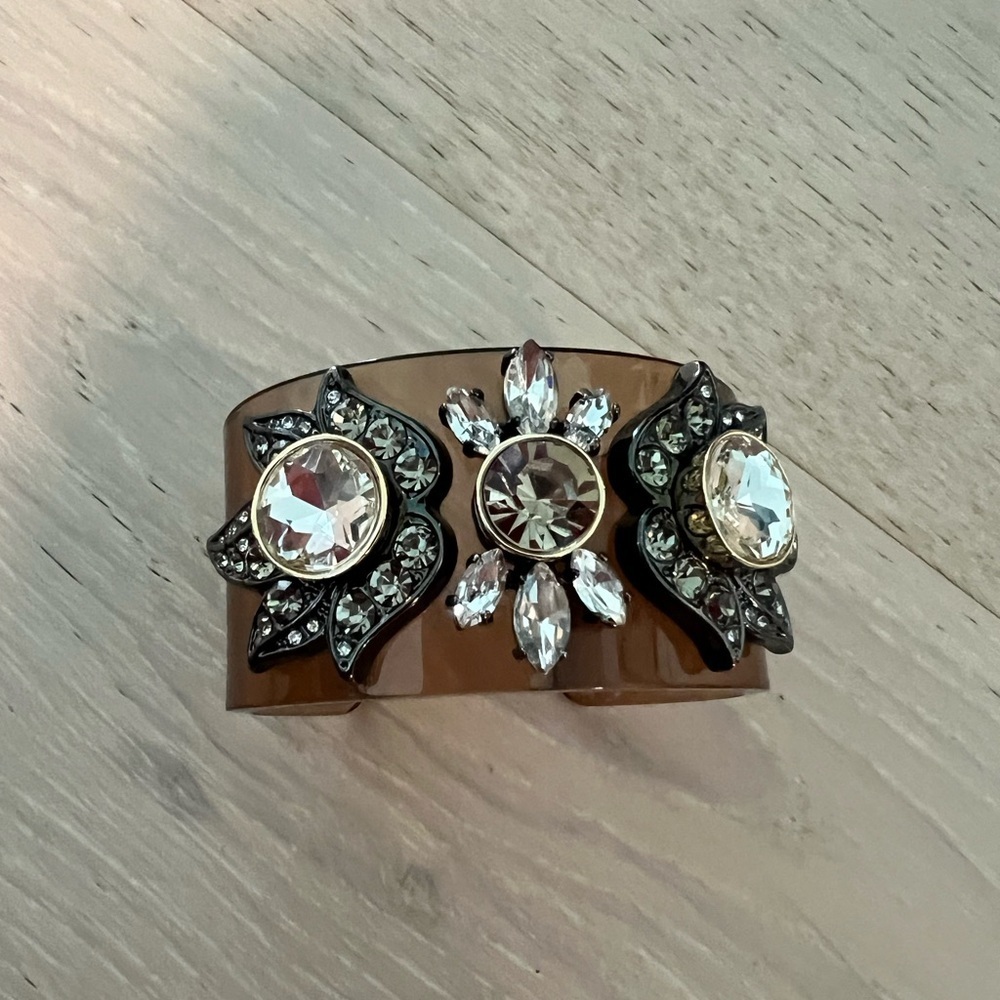 Crystal-Embellished Lucite Cuff Bracelet - Women Accessories